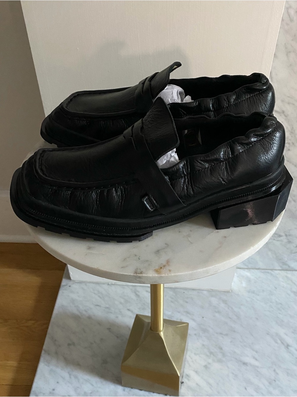 Dr. Martens Maybole Women's Black Leather Square-Toe Slip-On Loafers - Picture 2 of 8